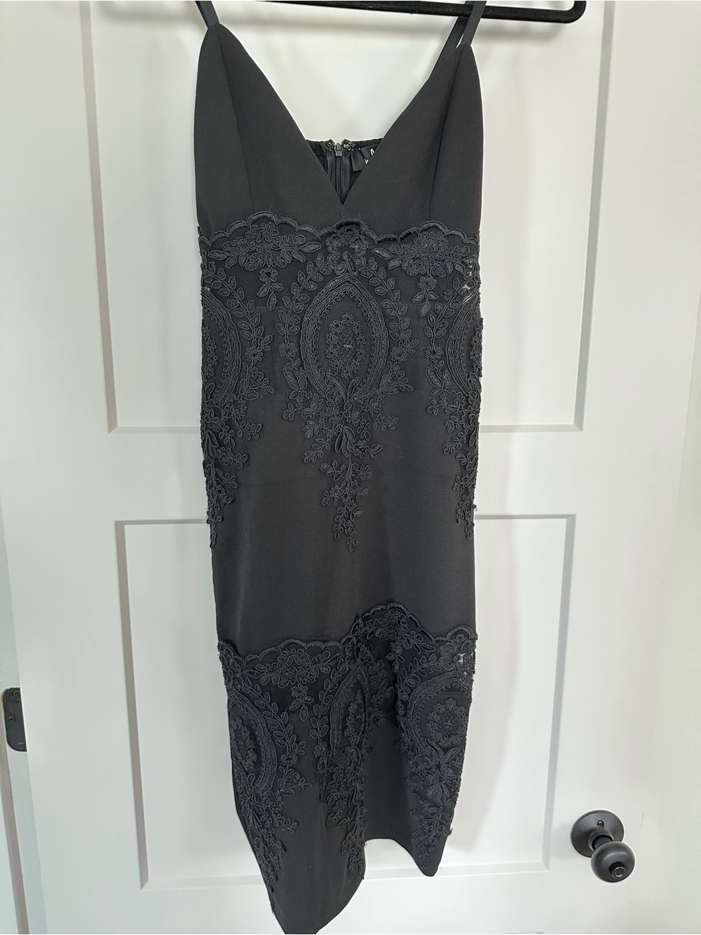 Lulu's Black Lace-Detail Midi Slip Dress